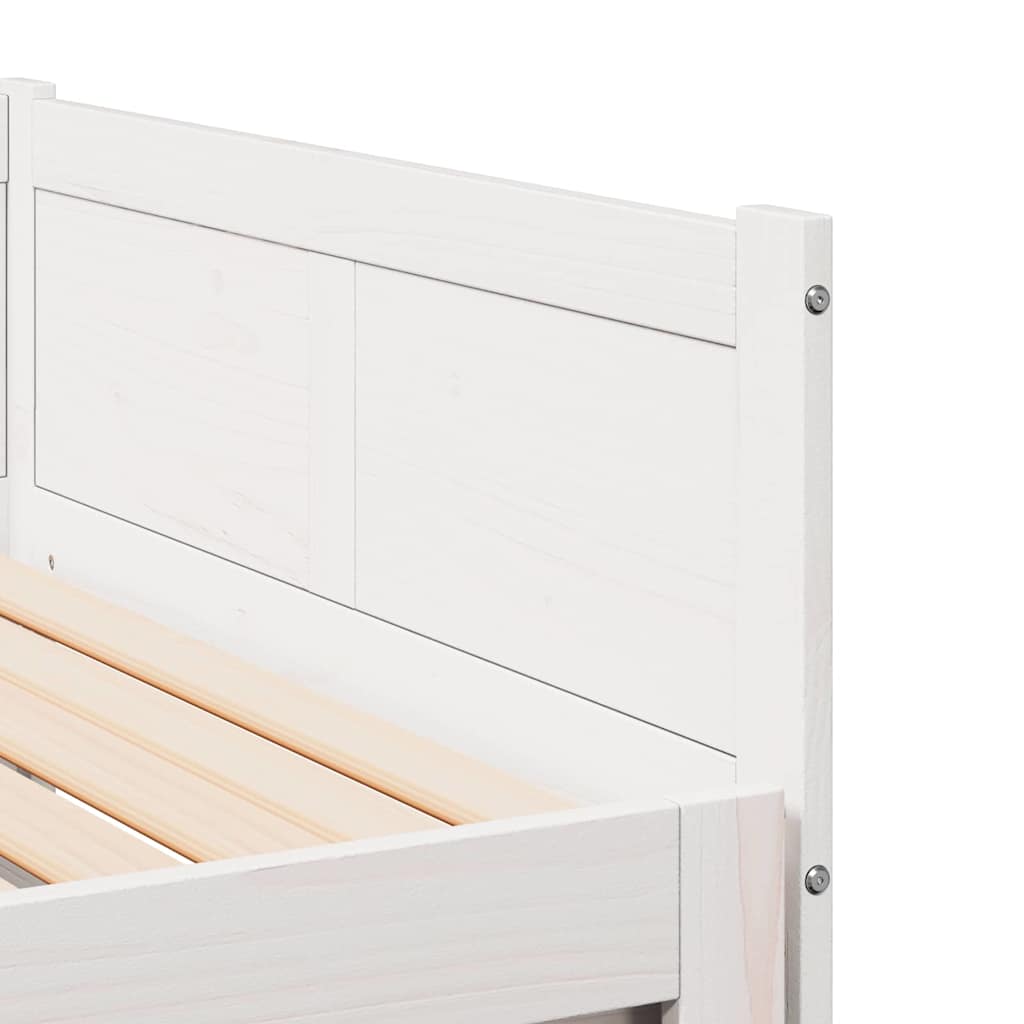Utrækkelig Dag-seng Hvid 203,5 x 184 x 56,5 cm Massivt fyrretræ