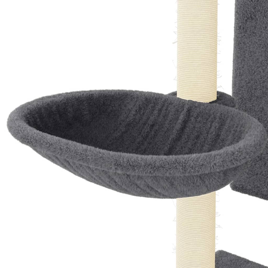 kradsetræ med sisalkradsestolper 130,5 cm mørkegrå