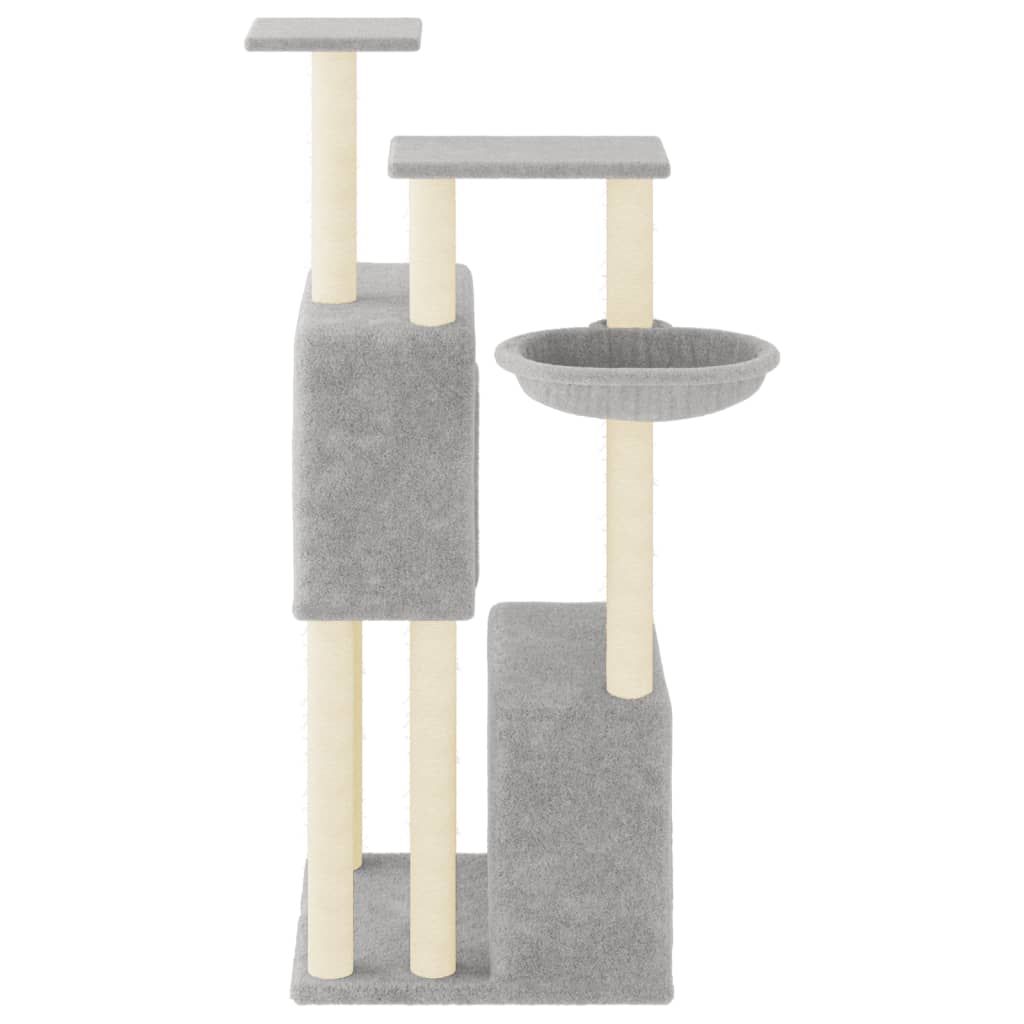 kradsetræ med sisalstolper 122 cm lysegrå