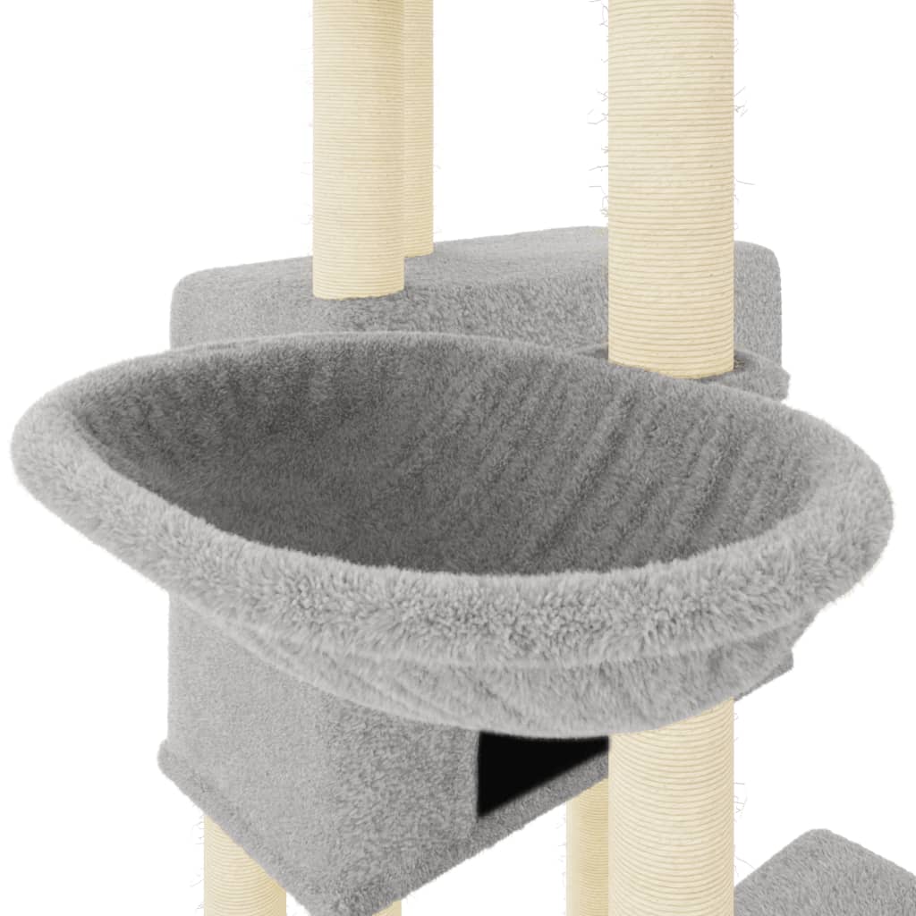 kradsetræ med sisalstolper 122 cm lysegrå