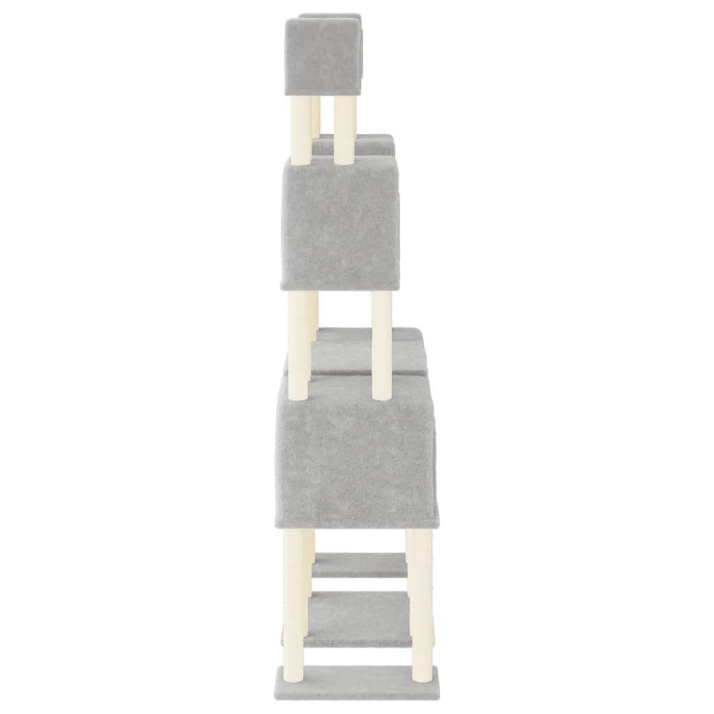 kradsetræ med sisalkradsestolper 119 cm lysegrå