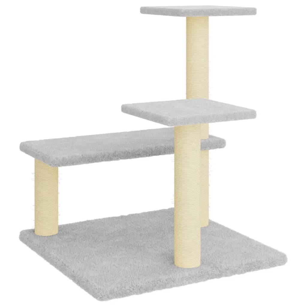 kradsetræ med sisalkradsestolper 61 cm lysegrå