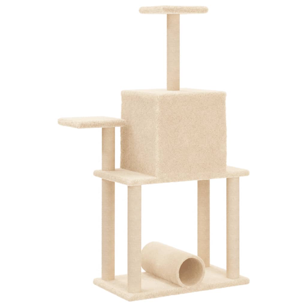 kradsetræ med sisalkradsestolper 122 cm cremefarvet