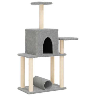 kradsetræ med sisalstolper 122 cm lysegrå