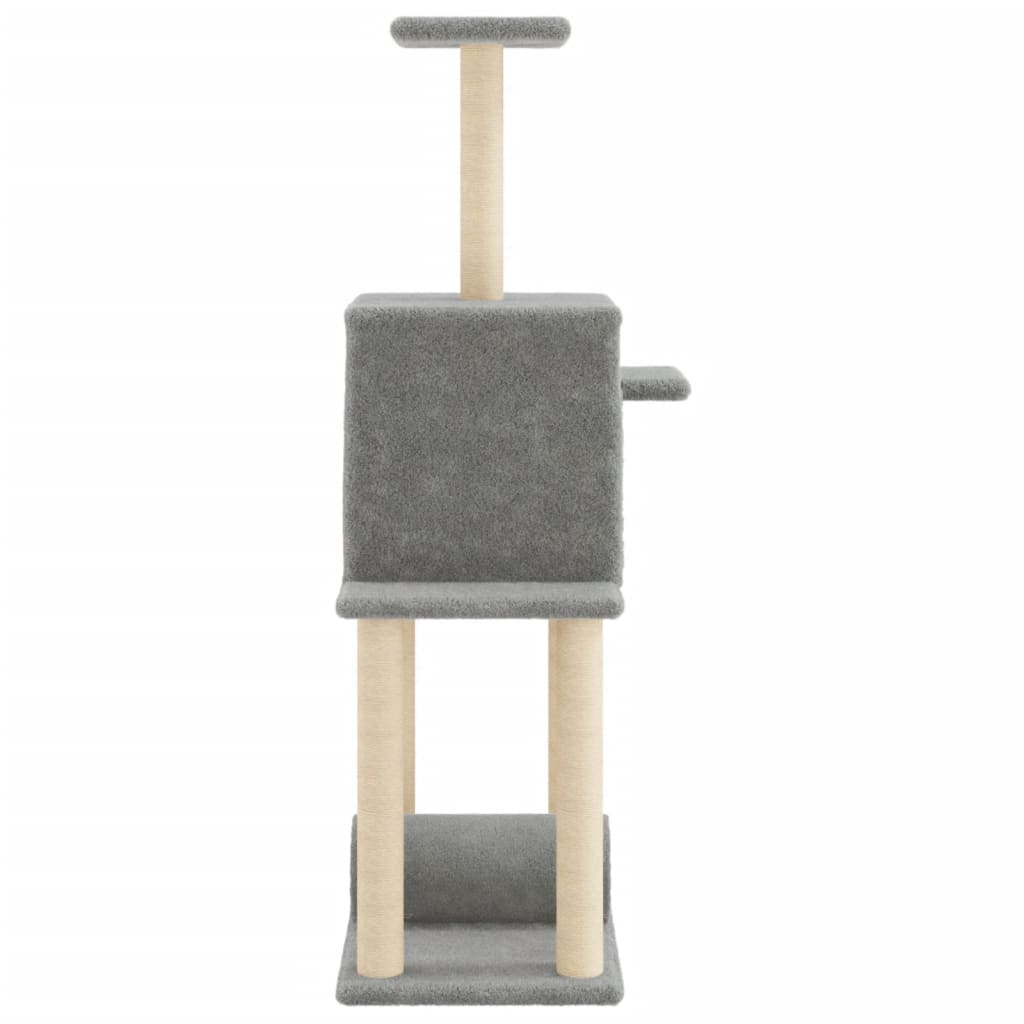 kradsetræ med sisalstolper 122 cm lysegrå