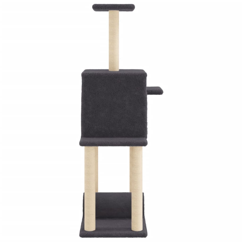 kradsetræ med sisalstolper 122 cm mørkegrå