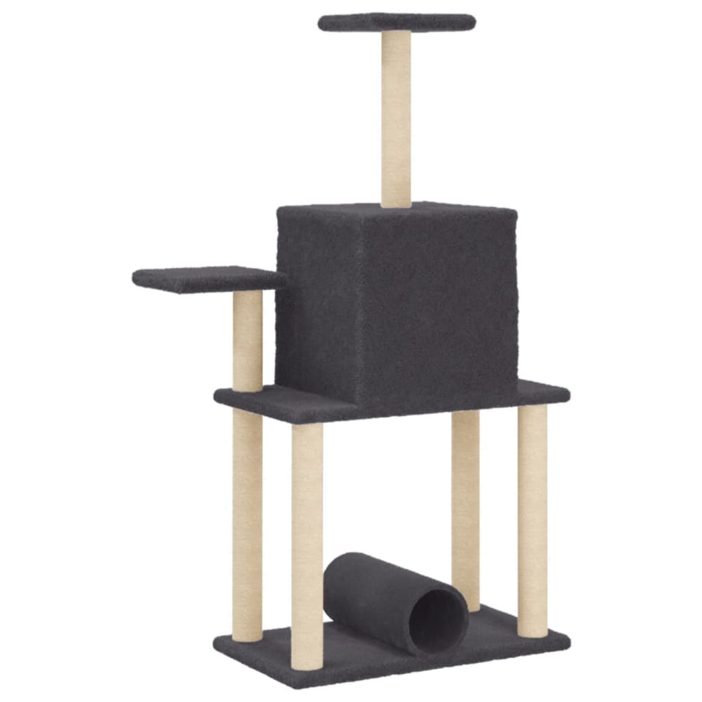 kradsetræ med sisalstolper 122 cm mørkegrå