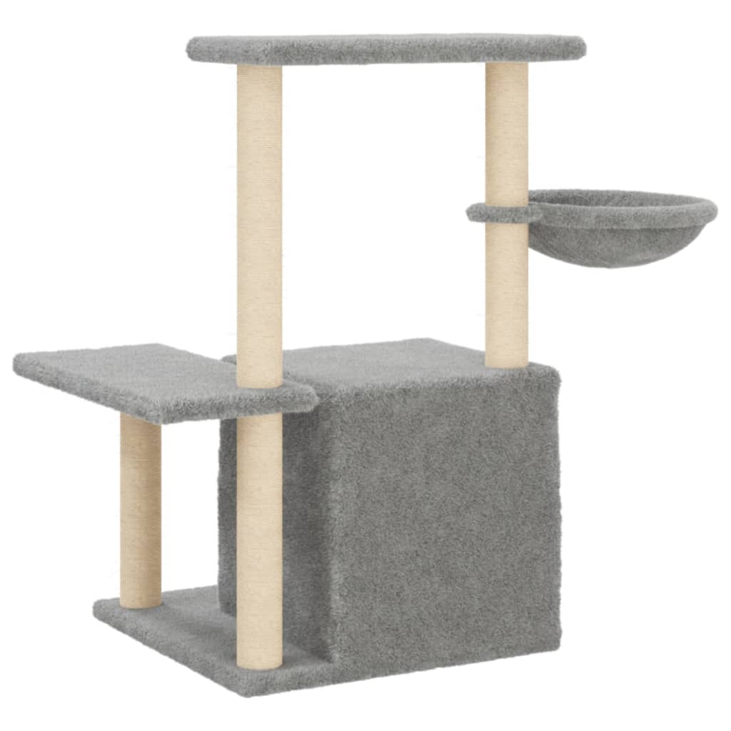 kradsetræ med sisalstolper 83 cm lysegrå