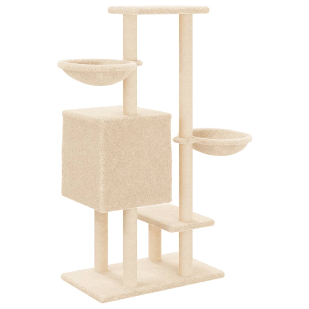 kradsetræ med sisalstolper 117 cm cremefarvet