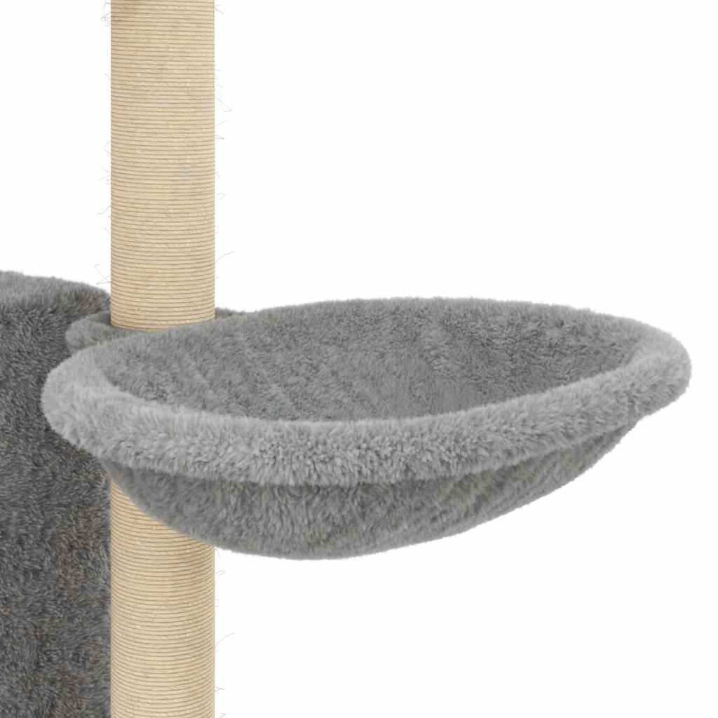 kradsetræ med sisalstolper 131 cm lysegrå