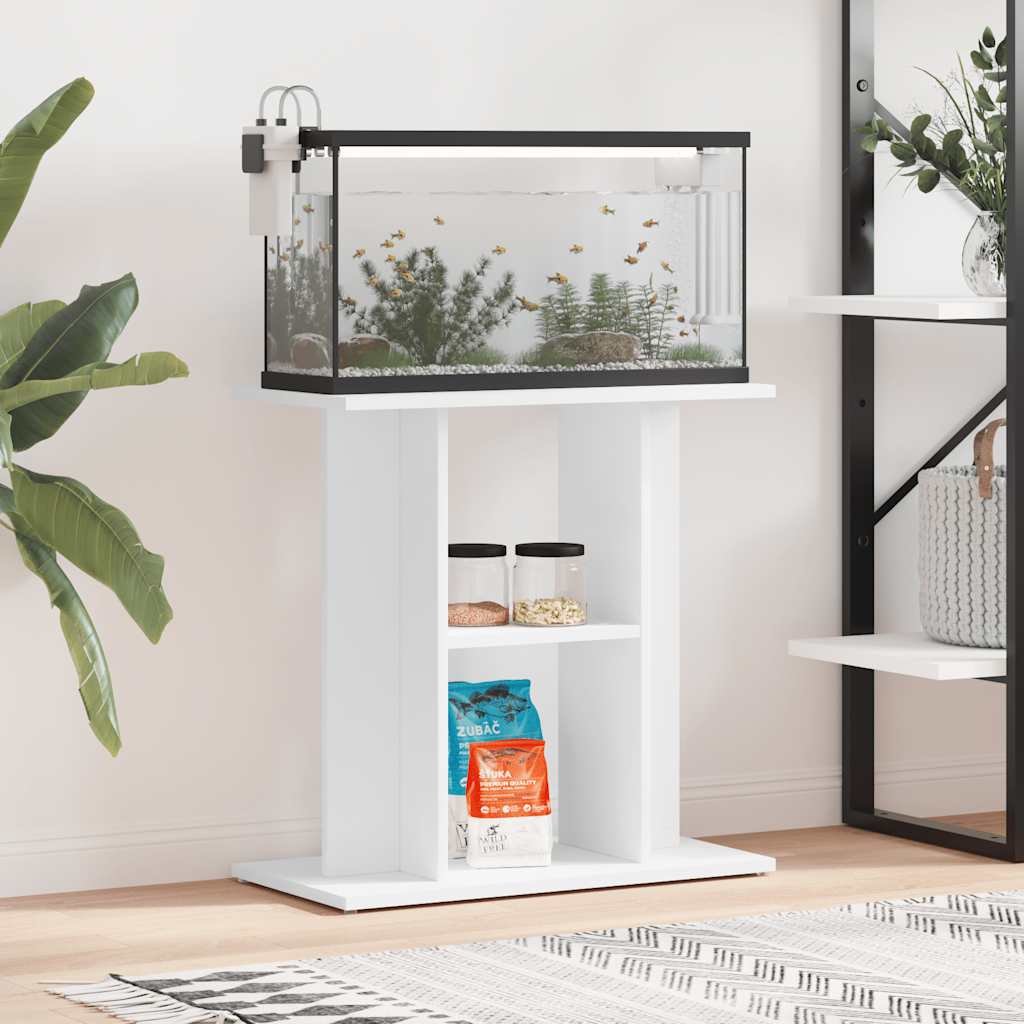 akvariebord 60x30x60 cm konstrueret træ hvid