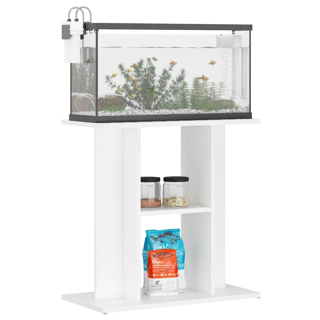 akvariebord 60x30x60 cm konstrueret træ hvid
