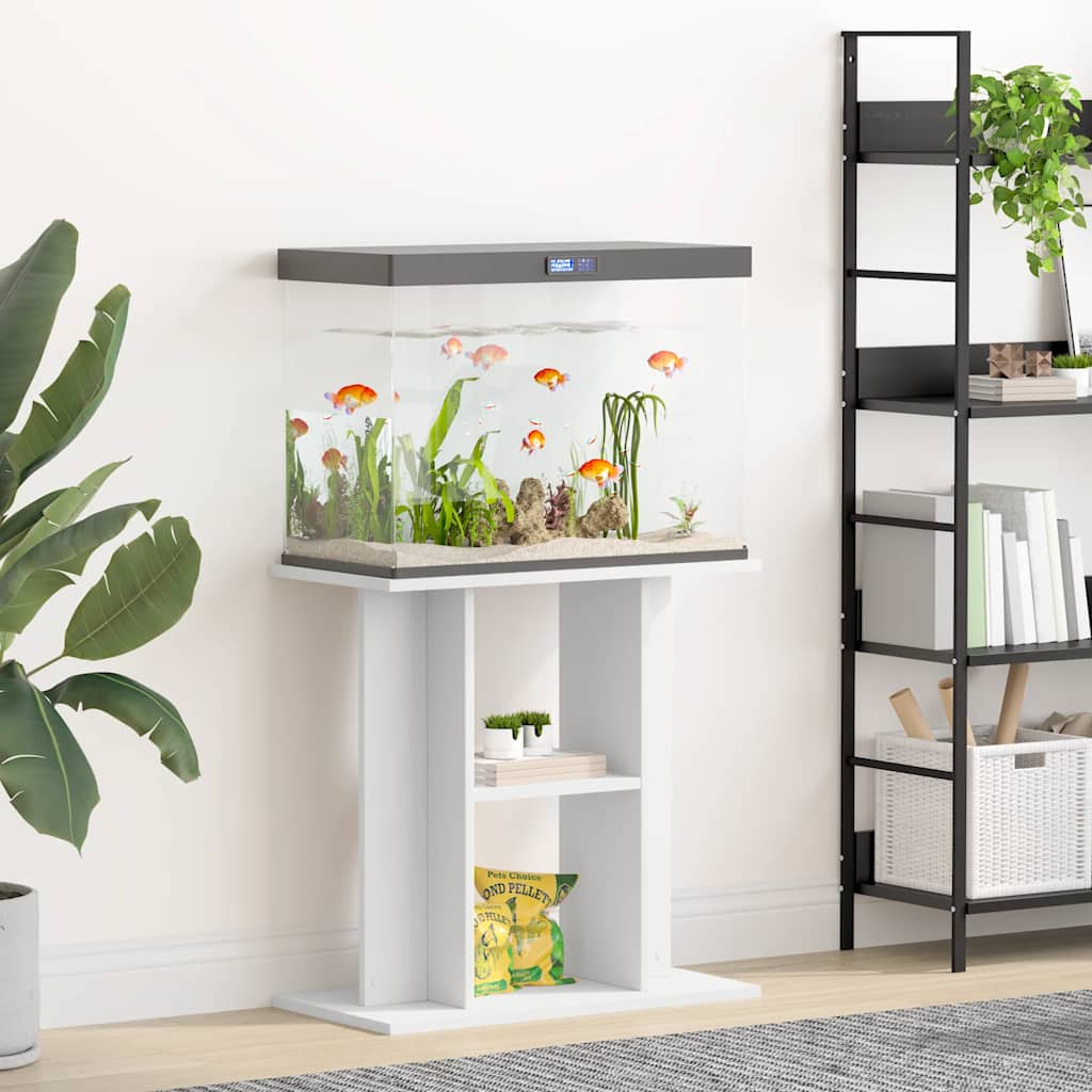 akvariebord 60x30x60 cm konstrueret træ hvid
