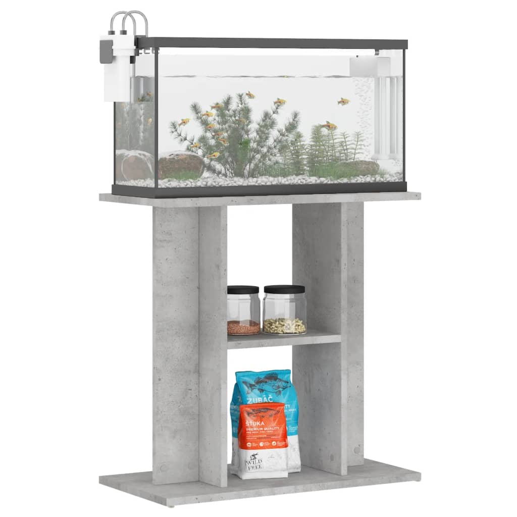akvariestativ betongrå 60x30x60 cm konstrueret træ