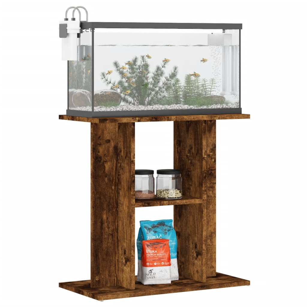 akvariestativ røget eg 60x30x60 cm konstrueret træ