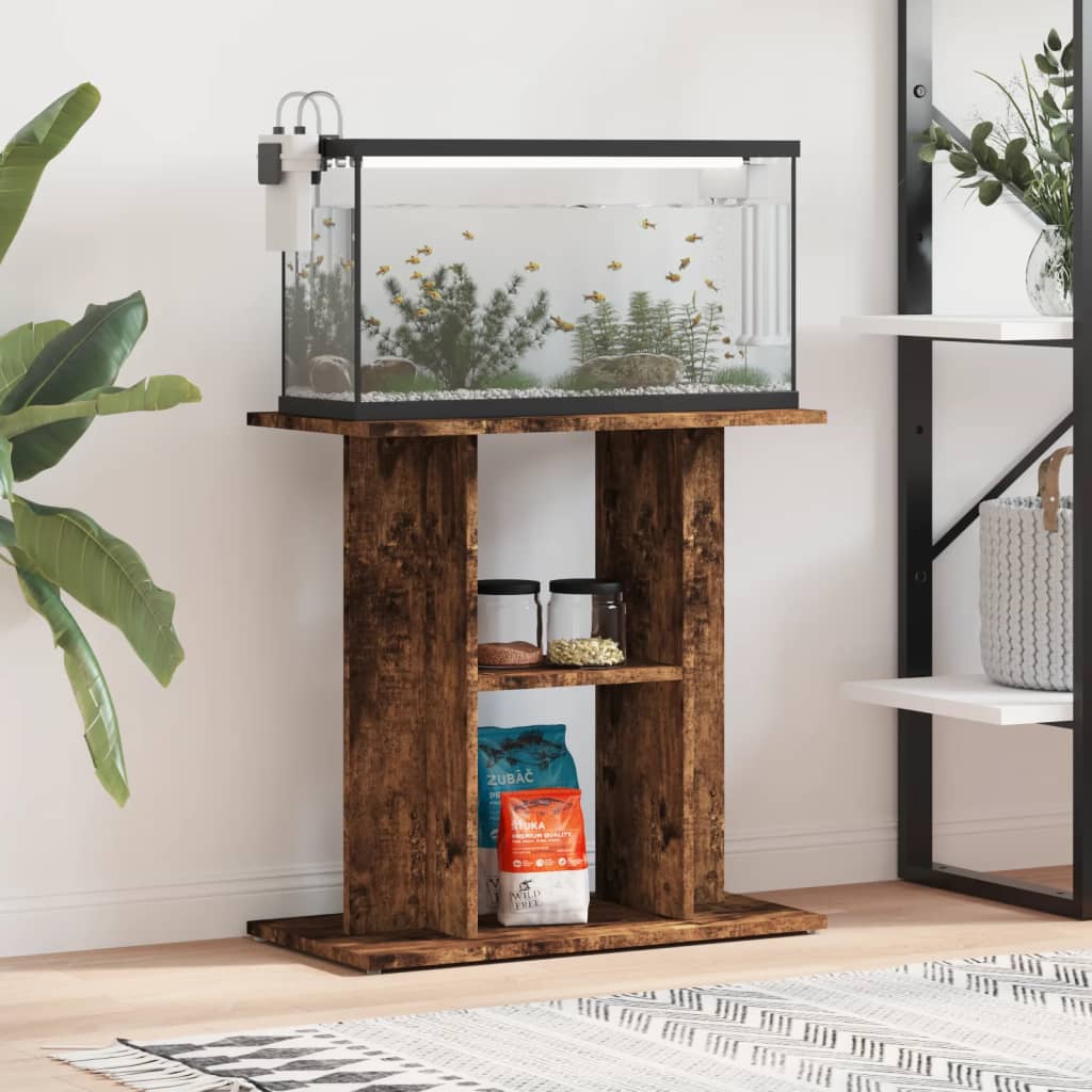 akvariestativ røget eg 60x30x60 cm konstrueret træ
