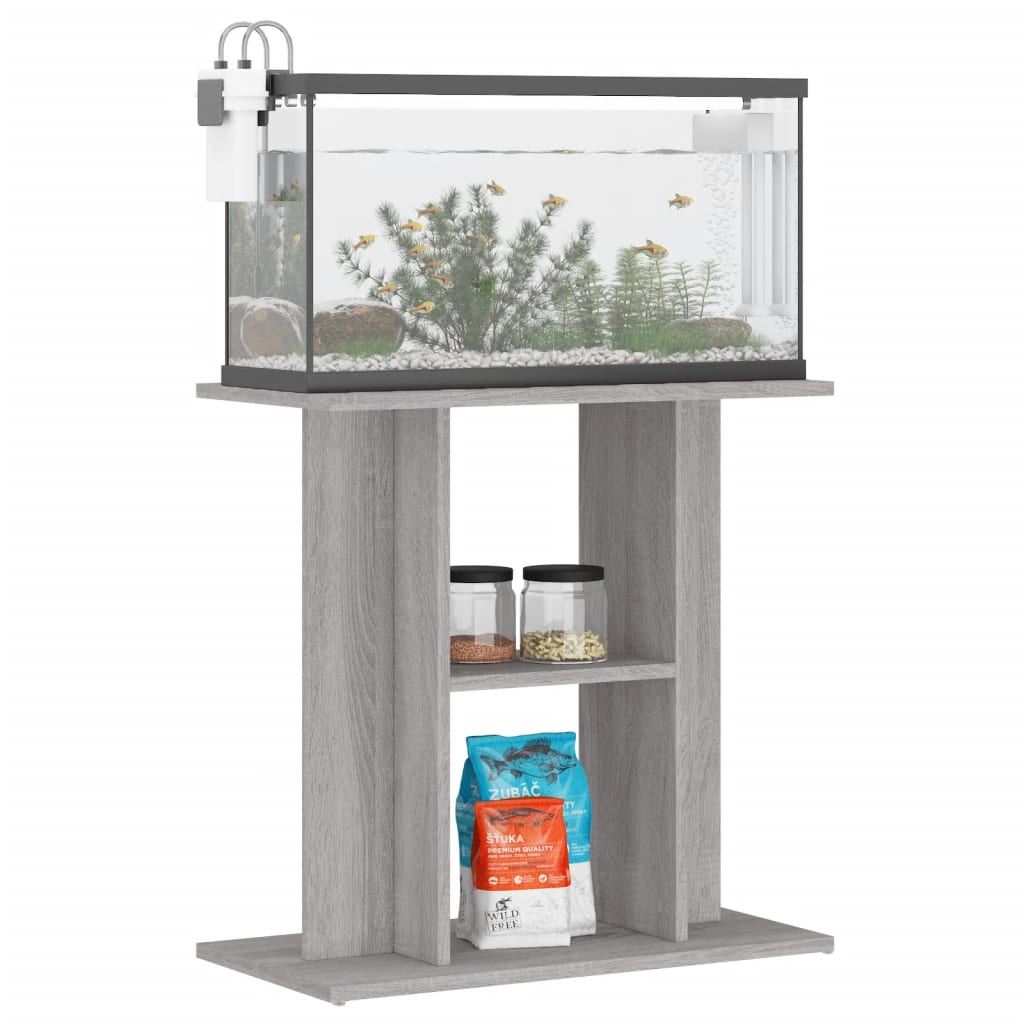 akvariestativ grå Sonoma 60x30x60 cm konstrueret træ