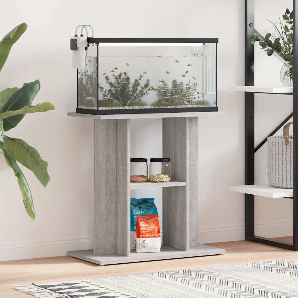 akvariestativ grå Sonoma 60x30x60 cm konstrueret træ