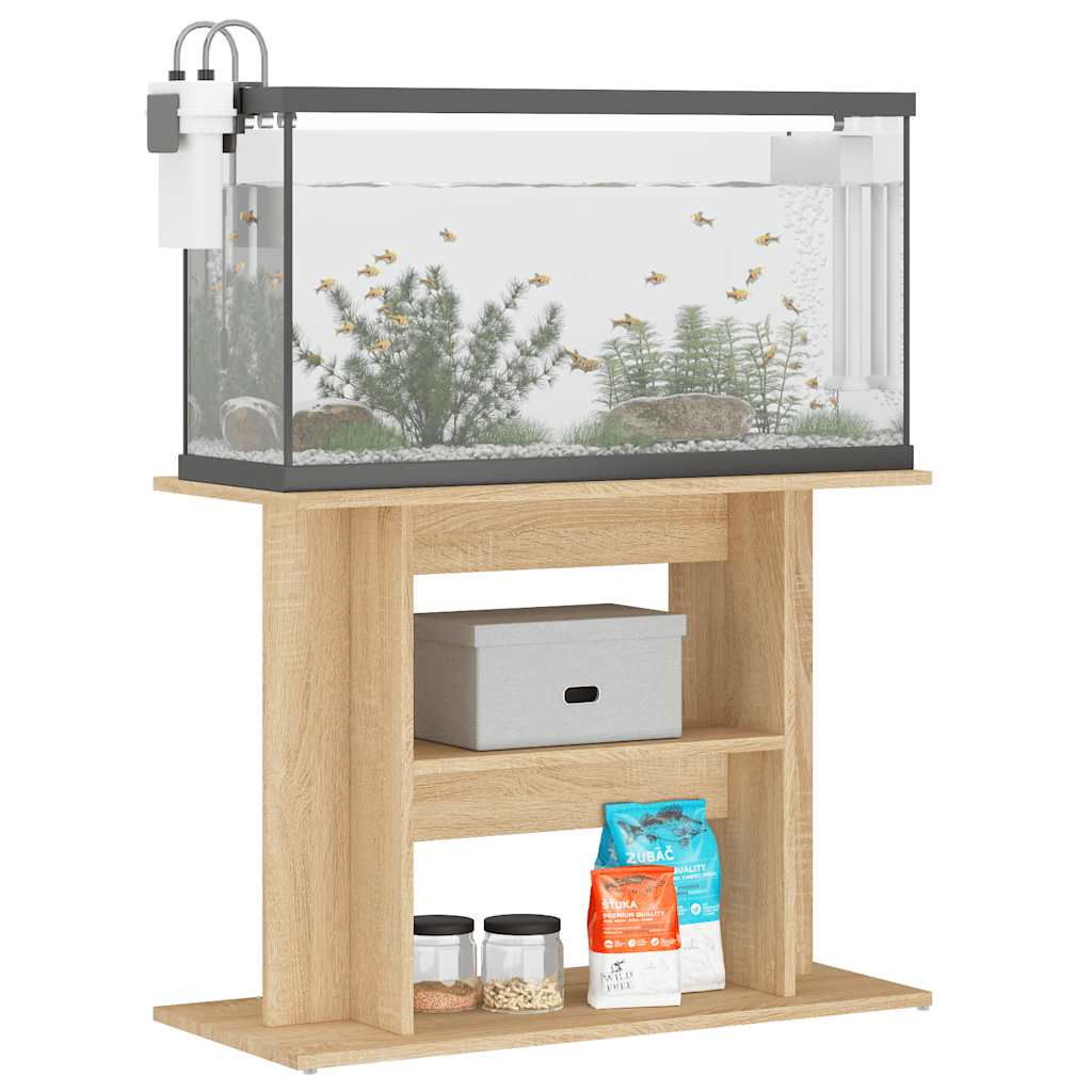 akvariebord 80x35x60 cm konstrueret træ sonoma-eg