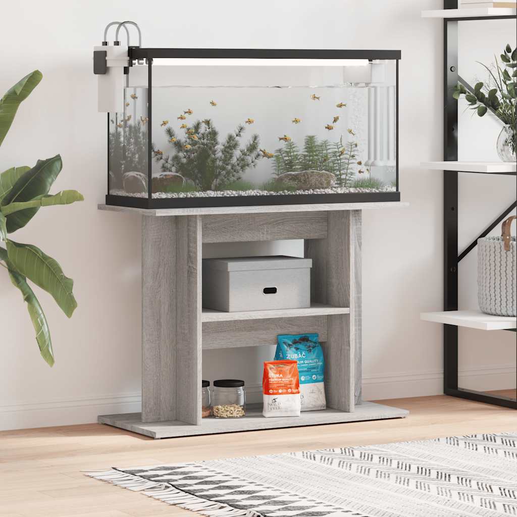 akvariestativ grå Sonoma 80x35x60 cm konstrueret træ