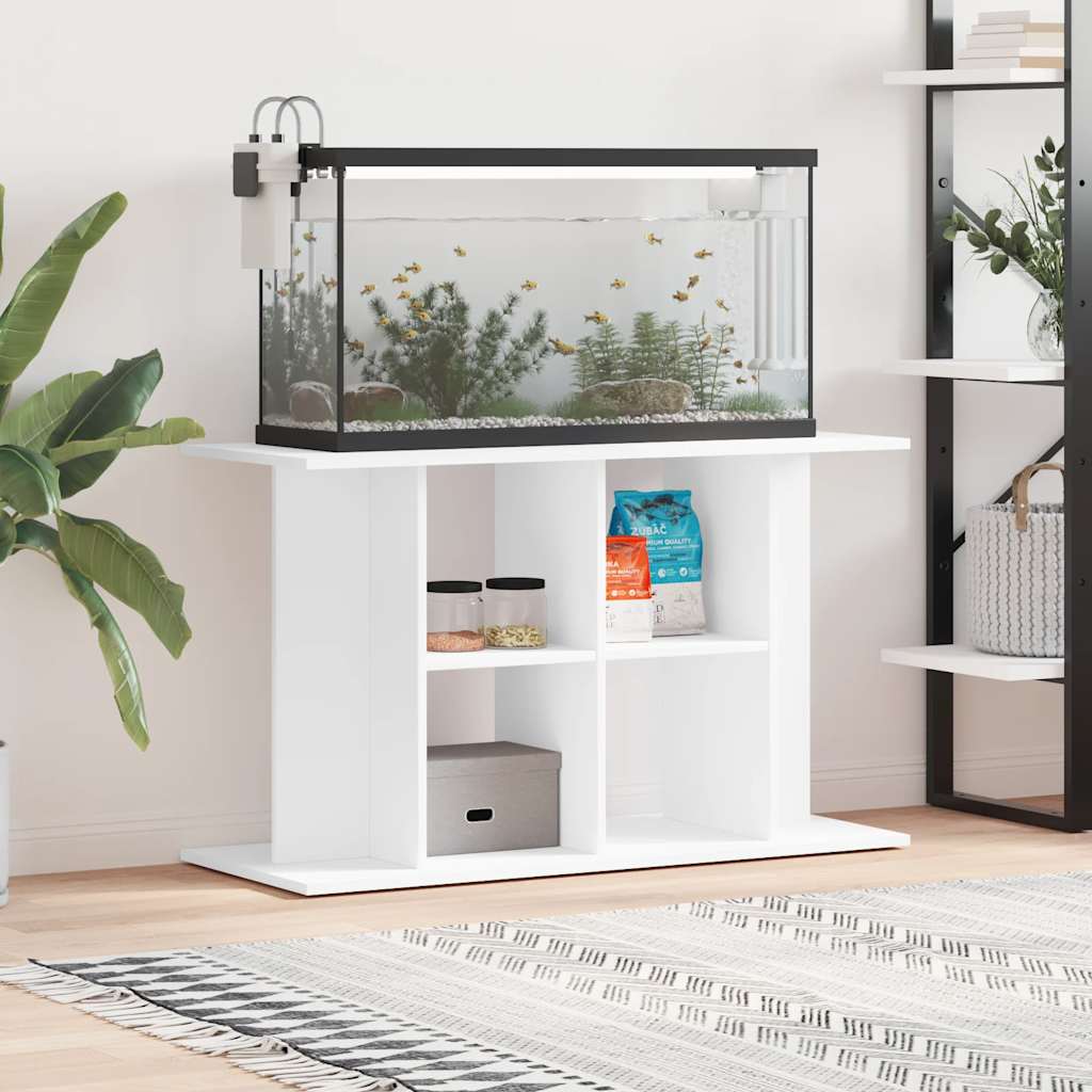 akvariebord 100x40x60 cm konstrueret træ hvid