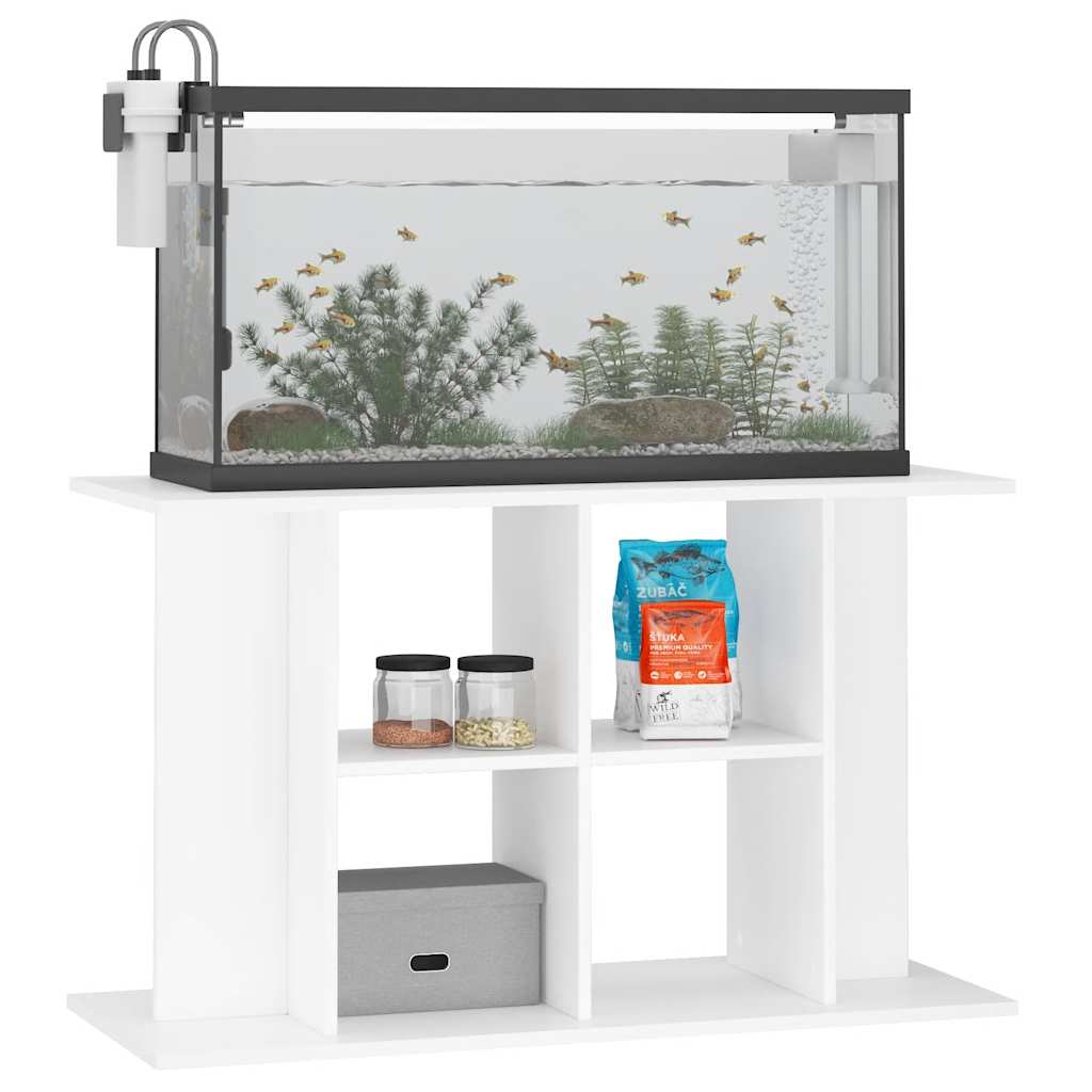 akvariebord 100x40x60 cm konstrueret træ hvid