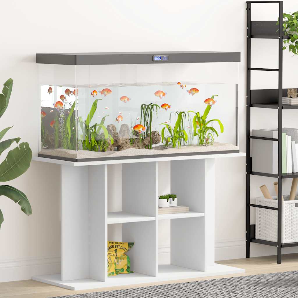 akvariebord 100x40x60 cm konstrueret træ hvid