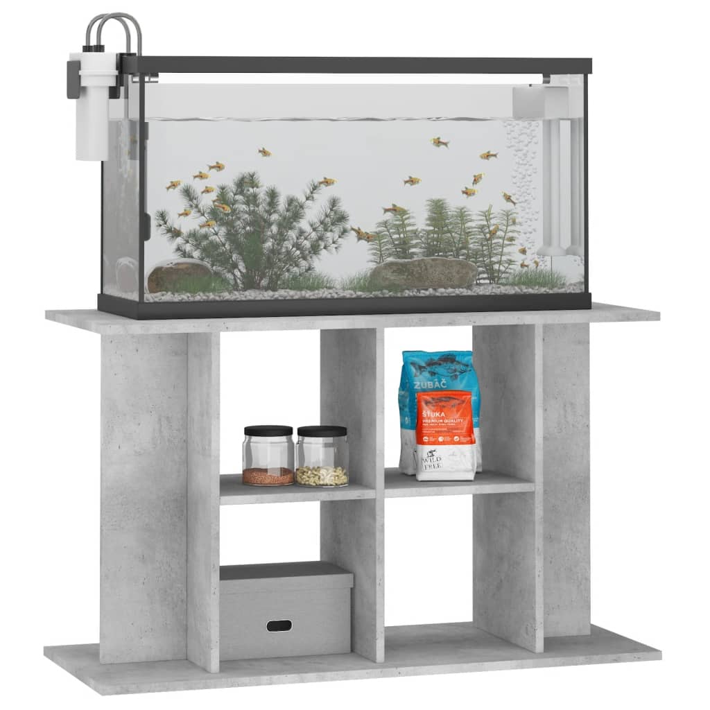 akvariestativ betongrå 100x40x60 cm konstrueret træ