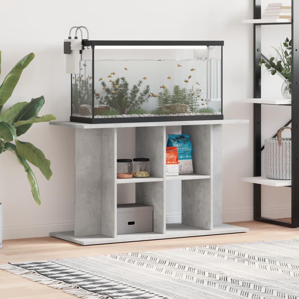 akvariestativ betongrå 100x40x60 cm konstrueret træ