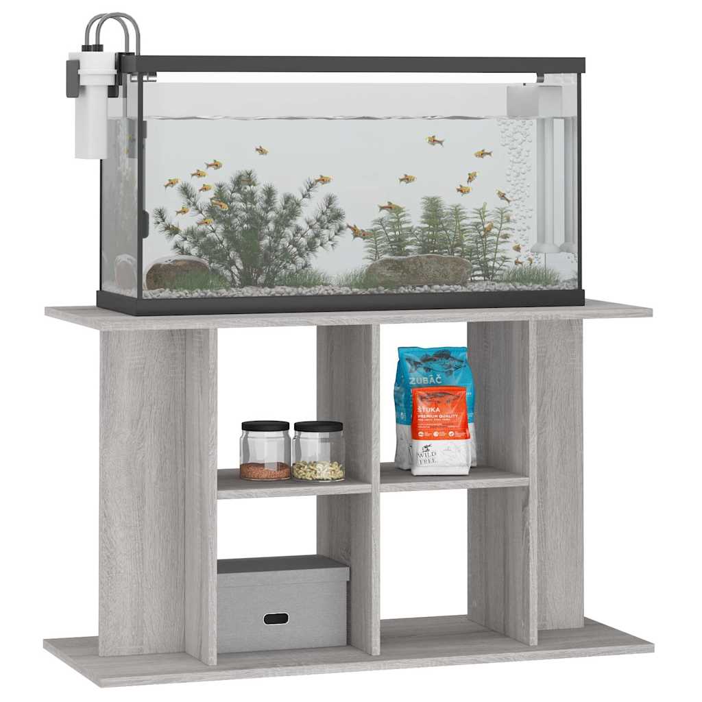 akvariebord 100x40x60 cm konstrueret træ grå sonoma-eg