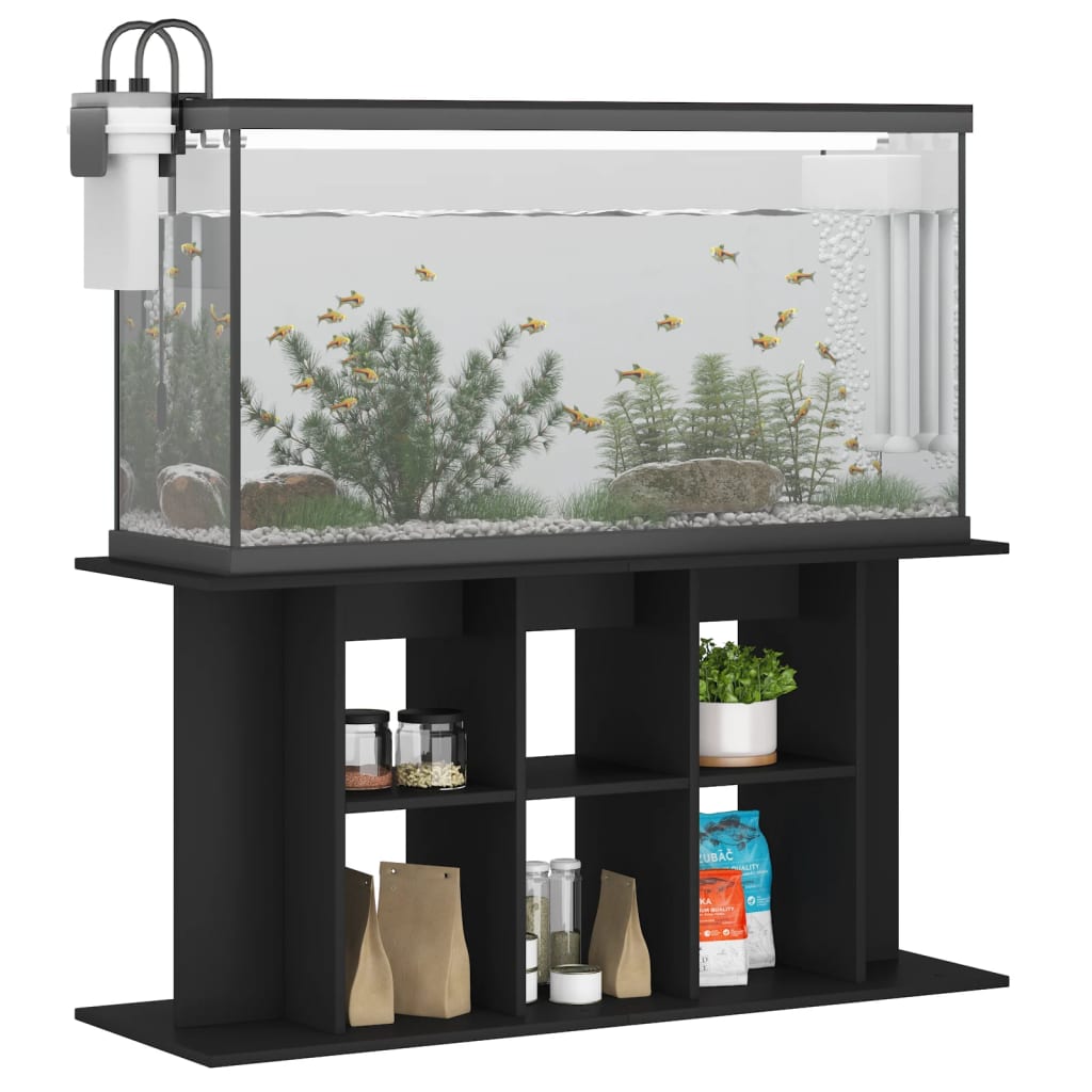 akvariebord 120x40x60 cm konstrueret træ sort
