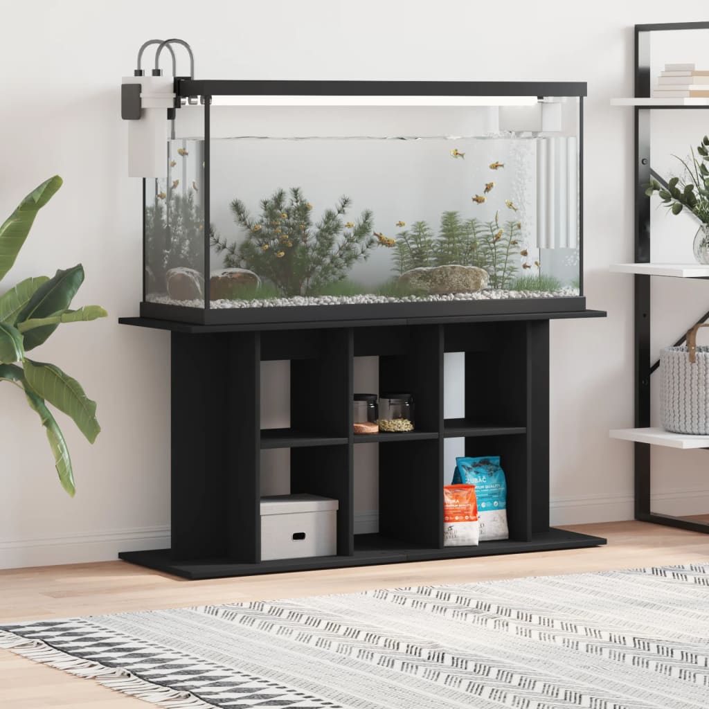 akvariebord 120x40x60 cm konstrueret træ sort