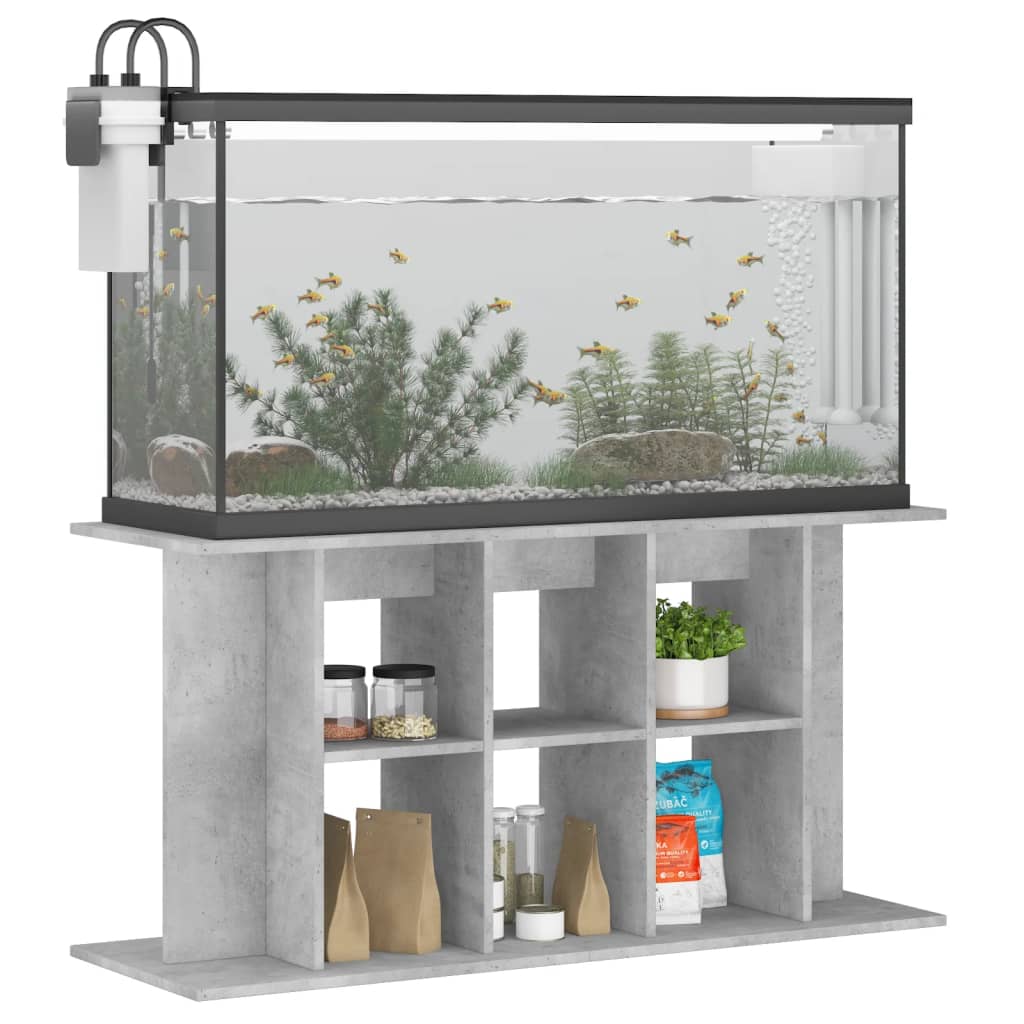 akvariestativ betongrå 120x40x60 cm konstrueret træ