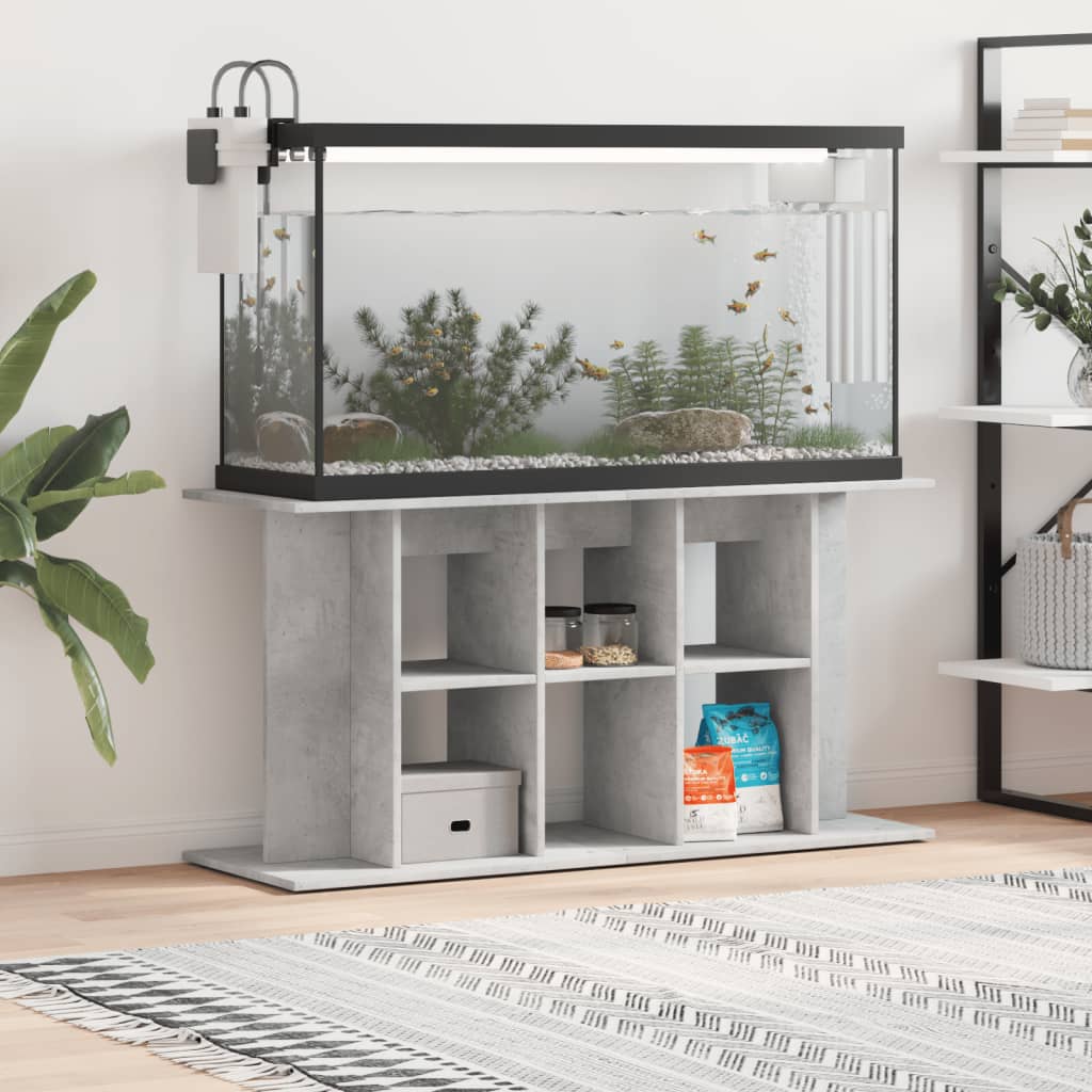 akvariestativ betongrå 120x40x60 cm konstrueret træ