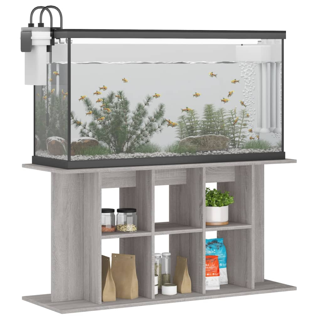 akvariebord 120x40x60 cm konstrueret træ grå sonoma-eg