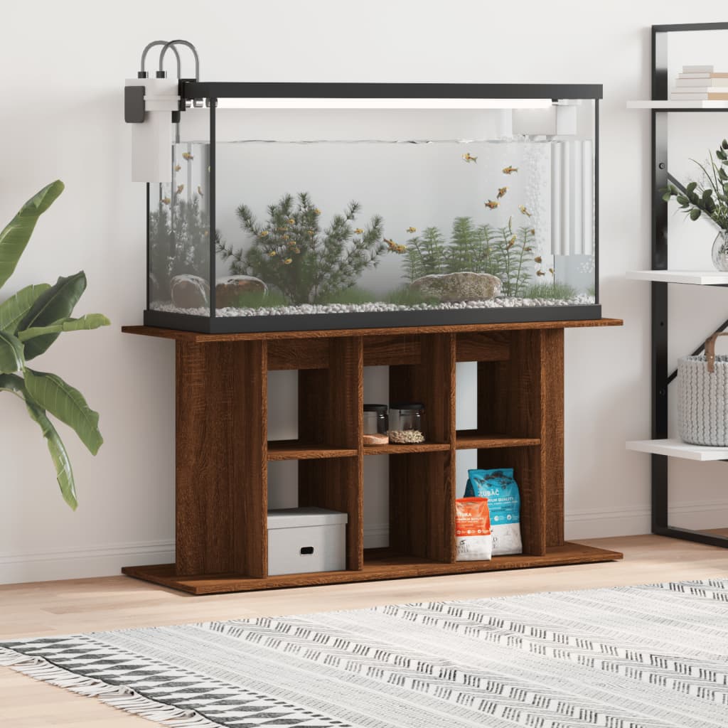 akvariebord 120x40x60 cm konstrueret træ brun egetræsfarve