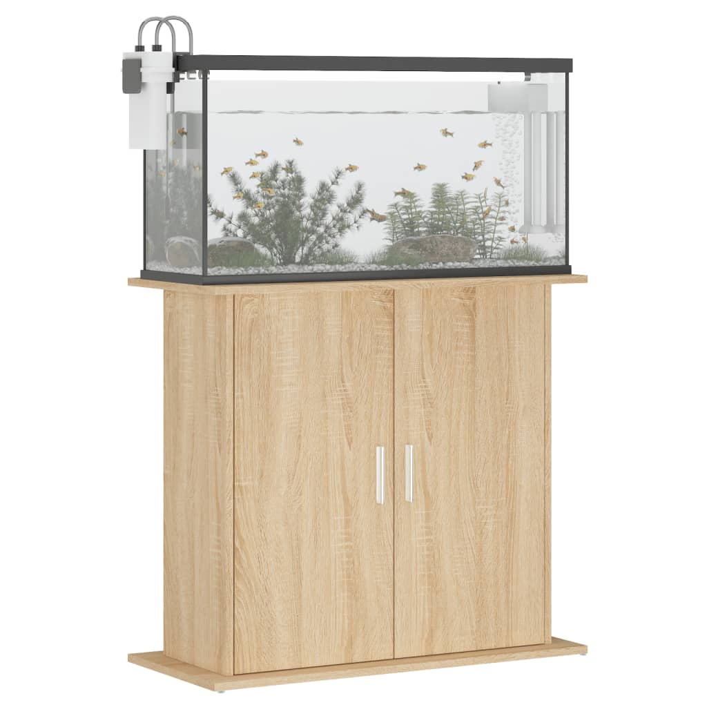 akvariestativ Sonoma eg 81x36x73 cm konstrueret træ