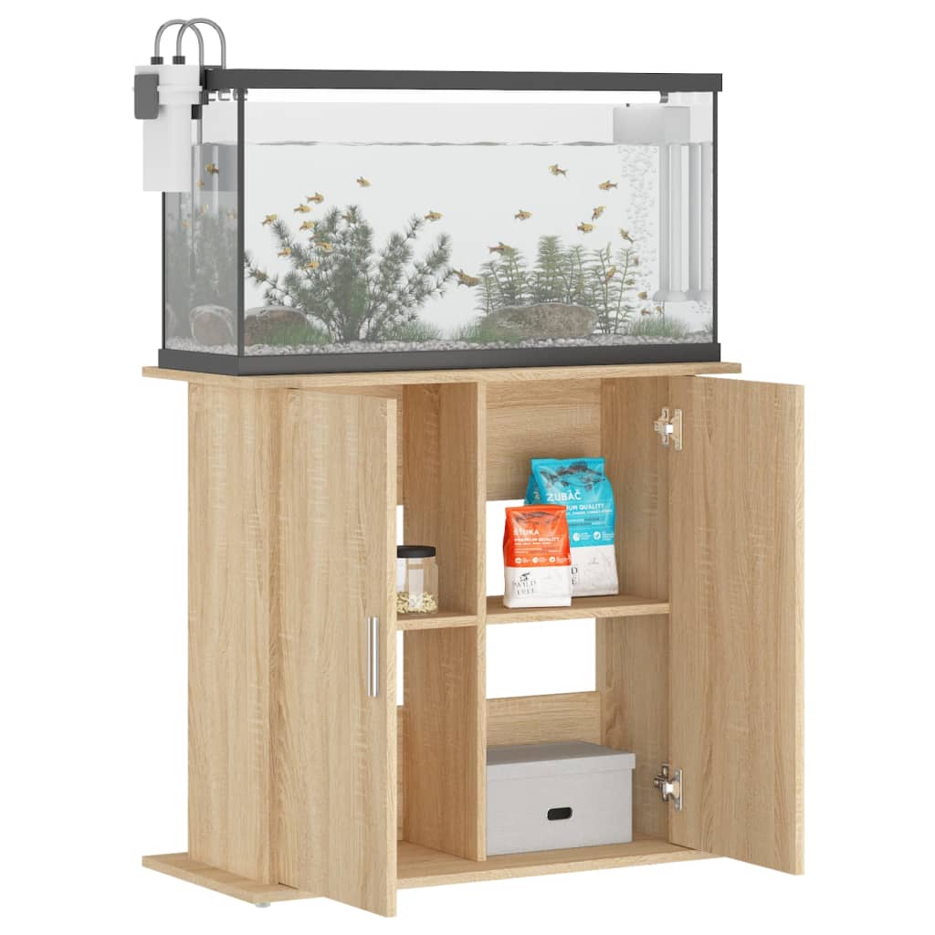 akvariestativ Sonoma eg 81x36x73 cm konstrueret træ