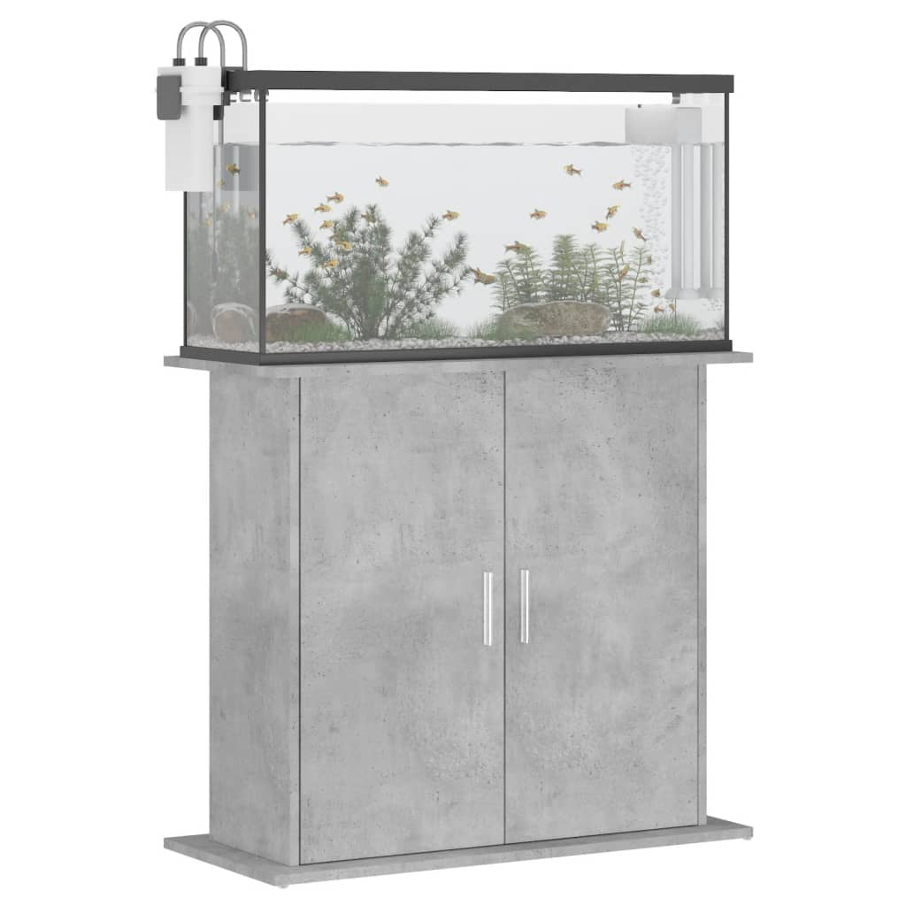 akvariestativ betongrå 81x36x73 cm konstrueret træ