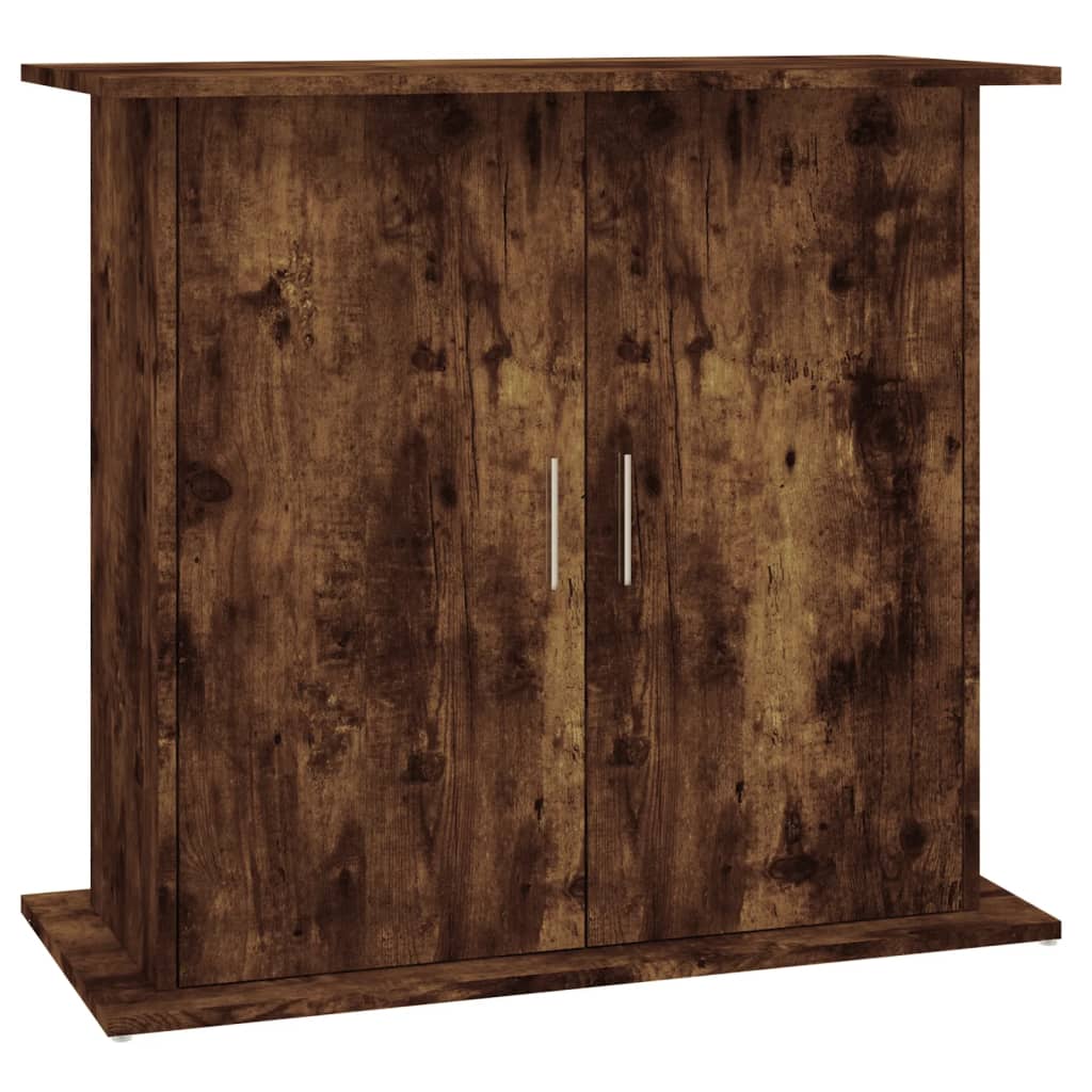 akvariebord 81x36x73 cm konstrueret træ røget egetræsfarve