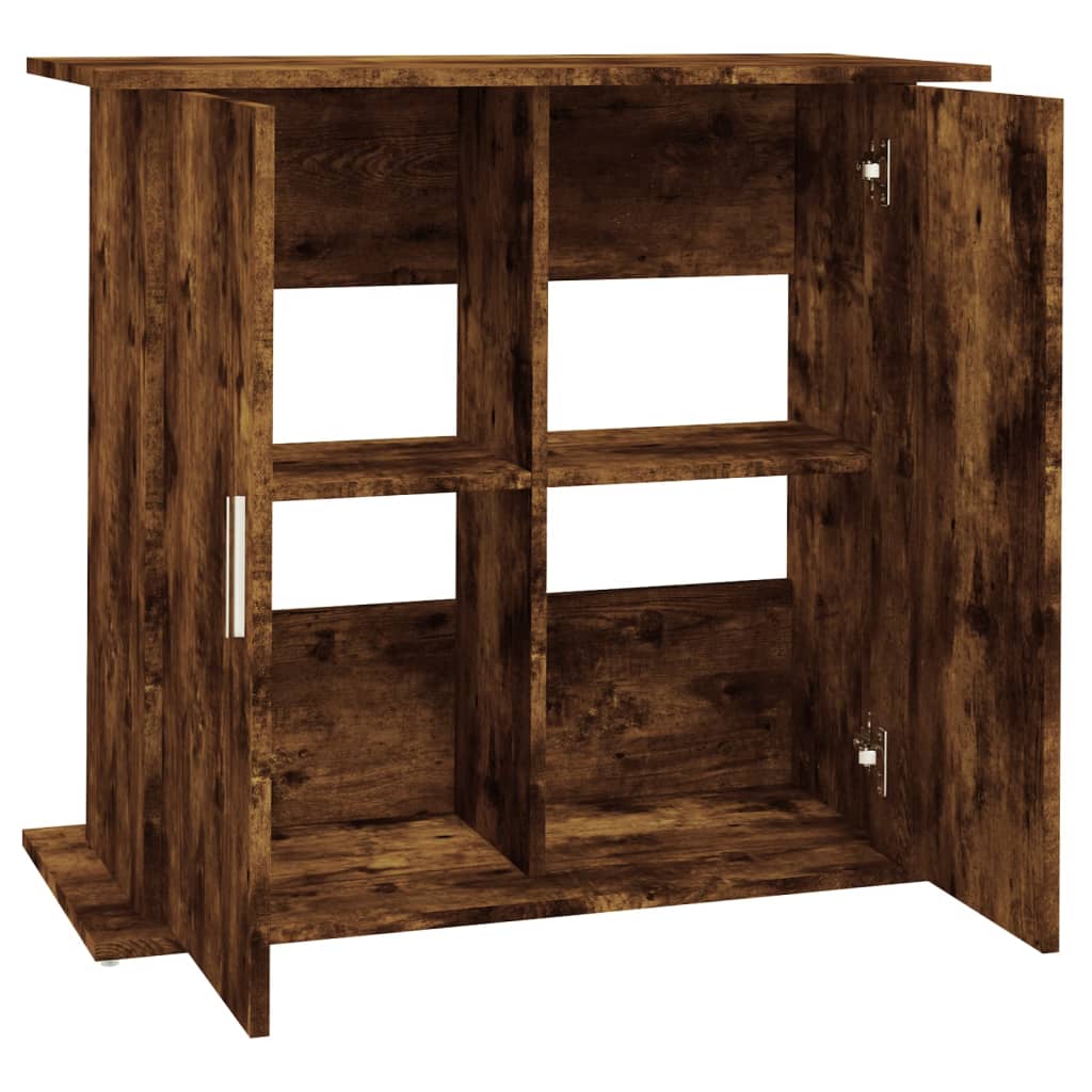 akvariebord 81x36x73 cm konstrueret træ røget egetræsfarve