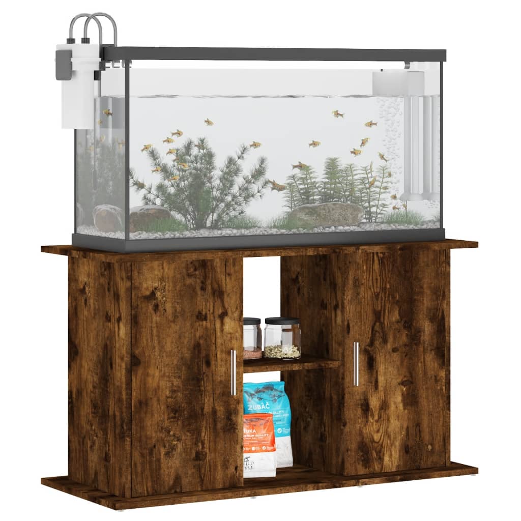 akvariebord 101x41x58 cm konstrueret træ røget egetræsfarve