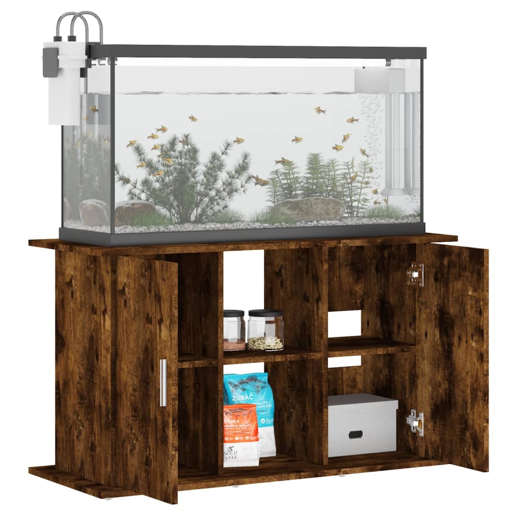 akvariebord 101x41x58 cm konstrueret træ røget egetræsfarve