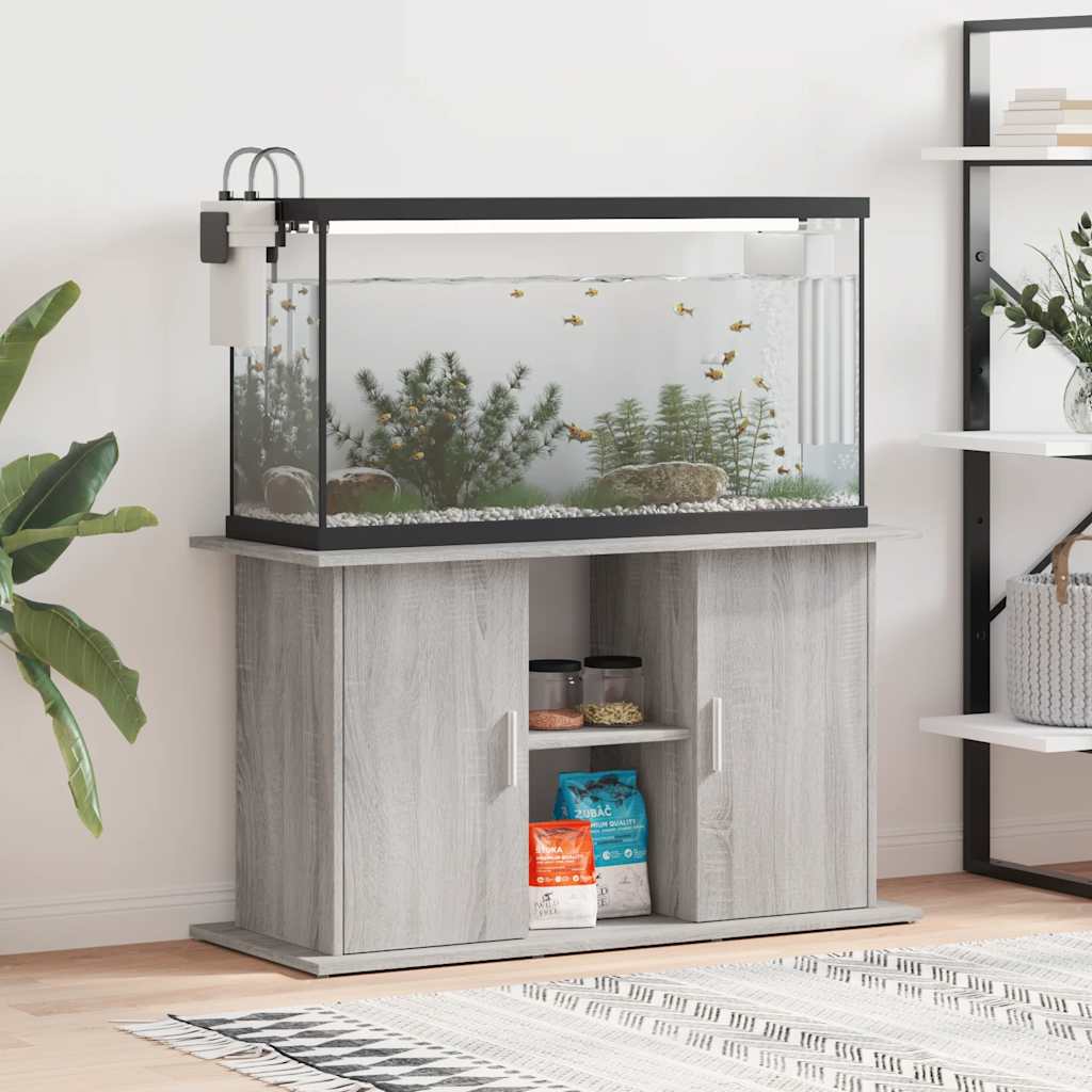 akvariebord 101x41x58 cm konstrueret træ grå sonoma-eg