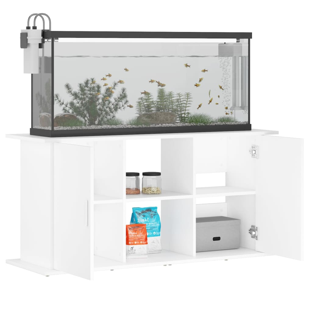 akvariebord 121x41x58 cm konstrueret træ hvid
