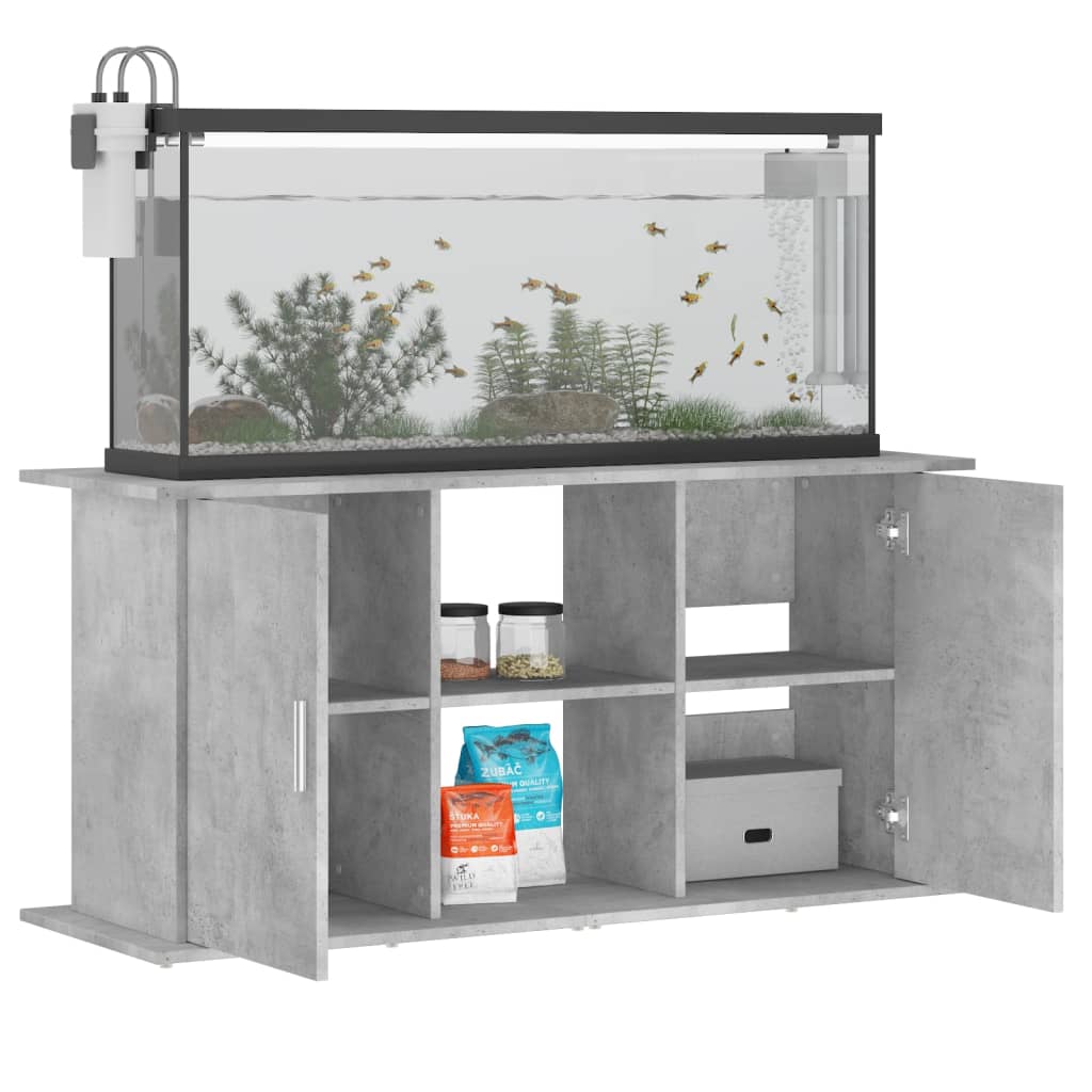 akvariestativ betongrå 121x41x58 cm konstrueret træ