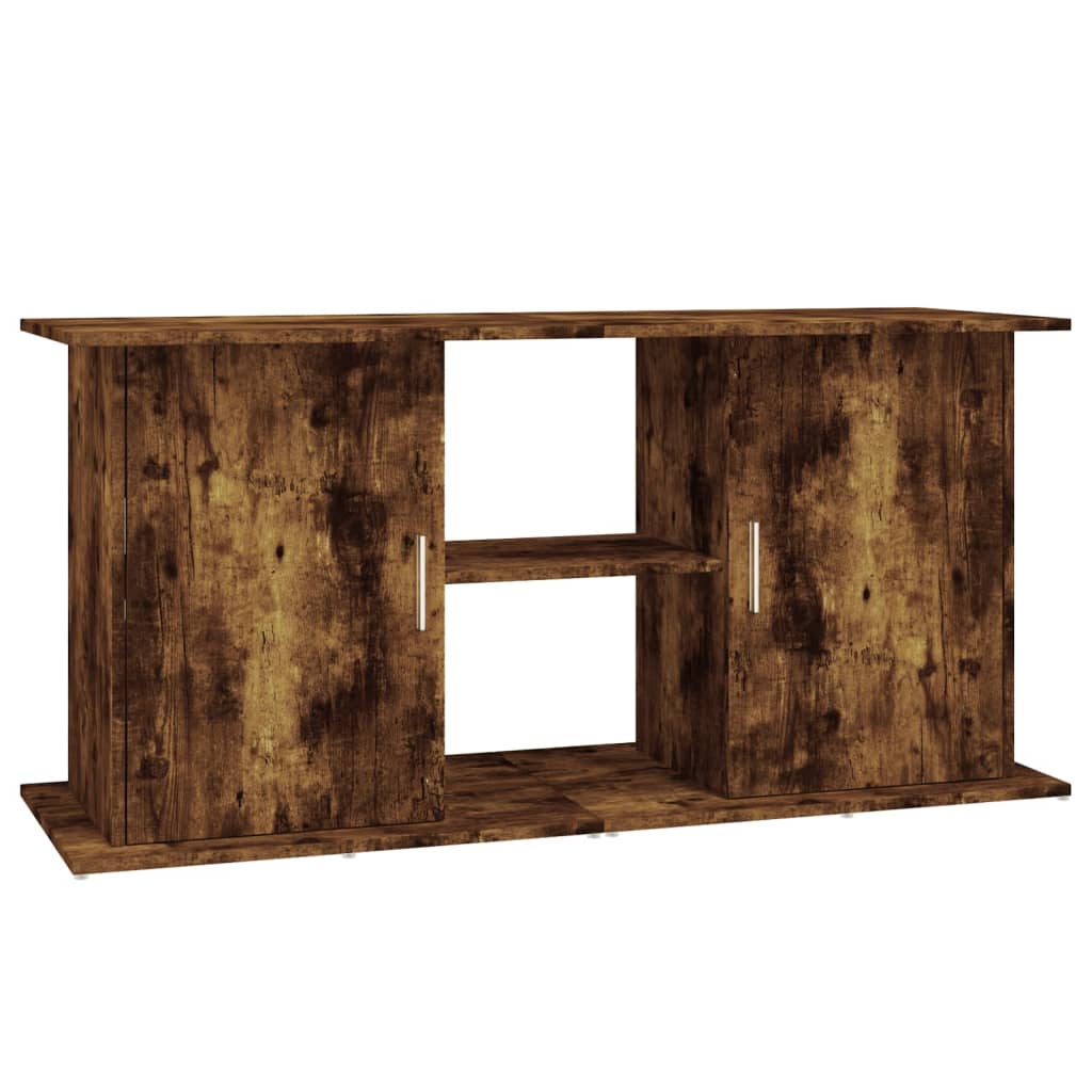 akvariebord 121x41x58 cm konstrueret træ røget egetræsfarve