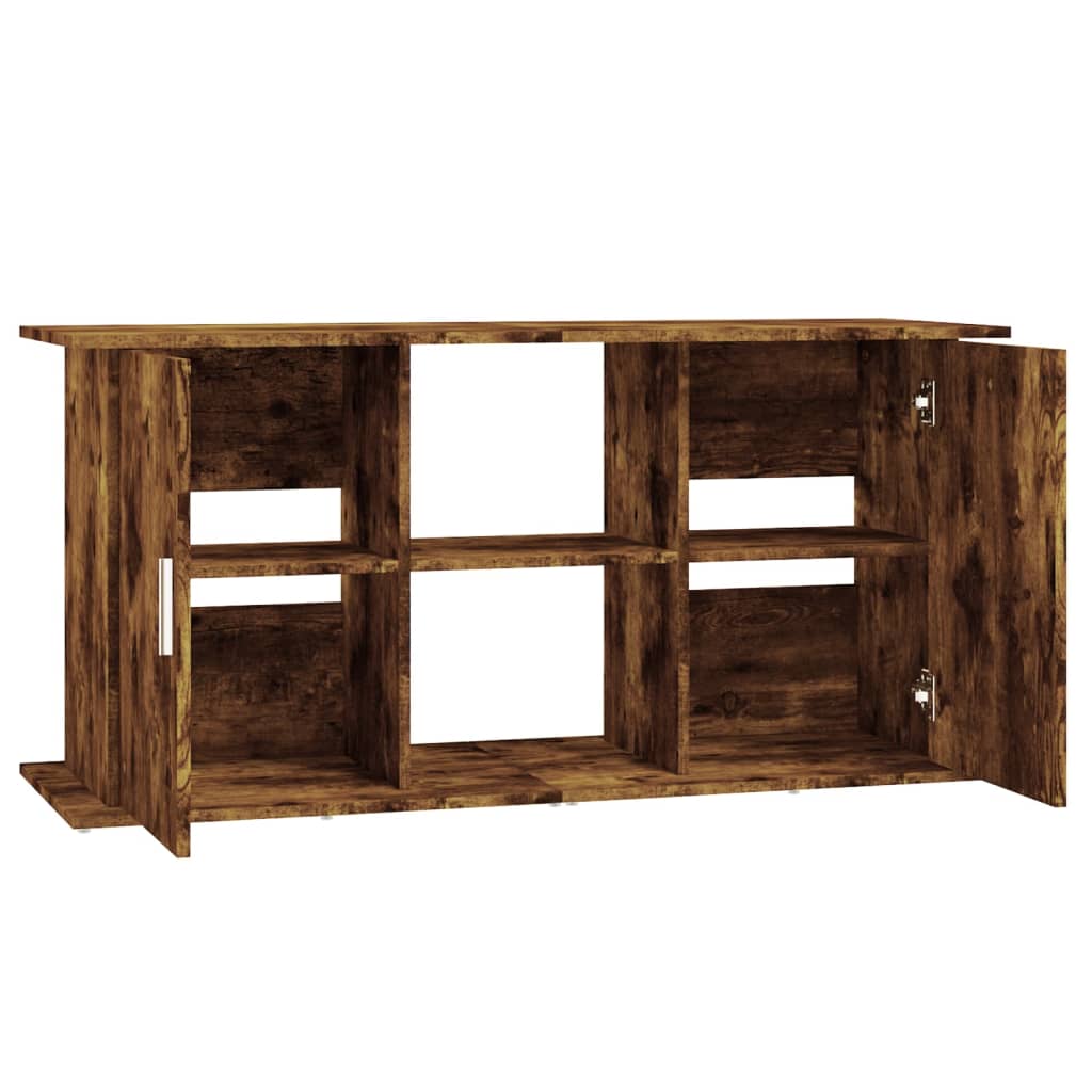 akvariebord 121x41x58 cm konstrueret træ røget egetræsfarve
