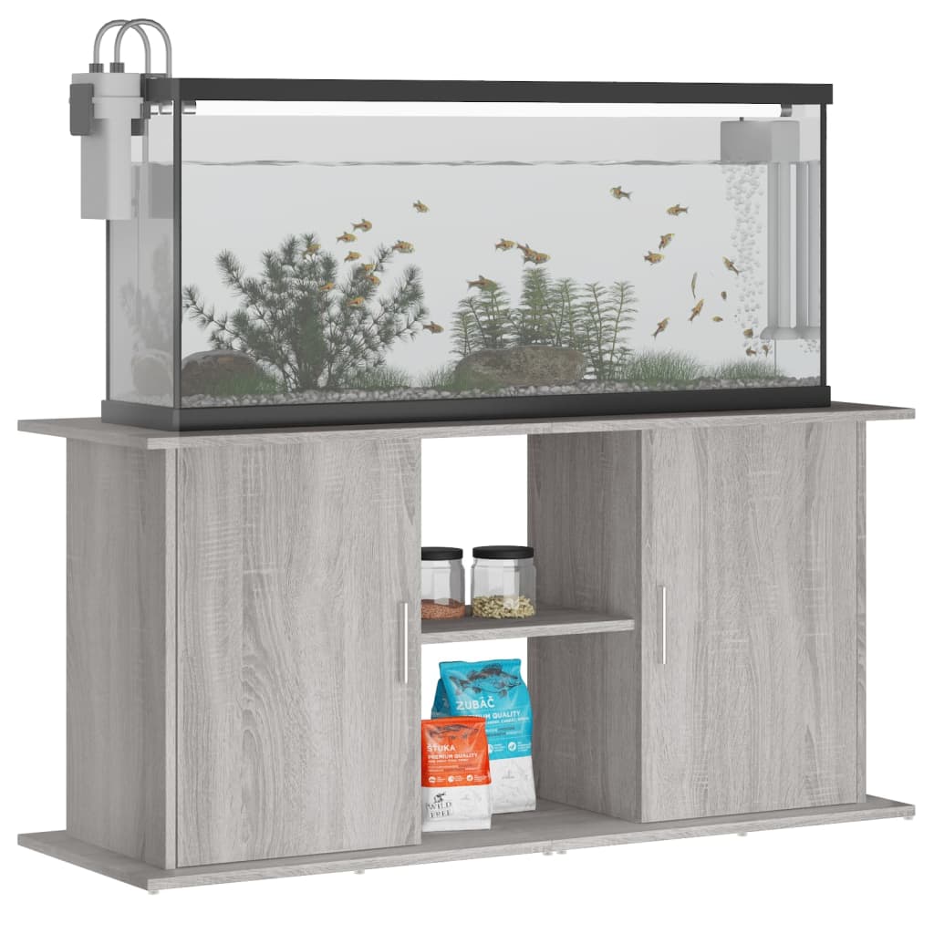 akvariebord 121x41x58 cm konstrueret træ grå sonoma-eg