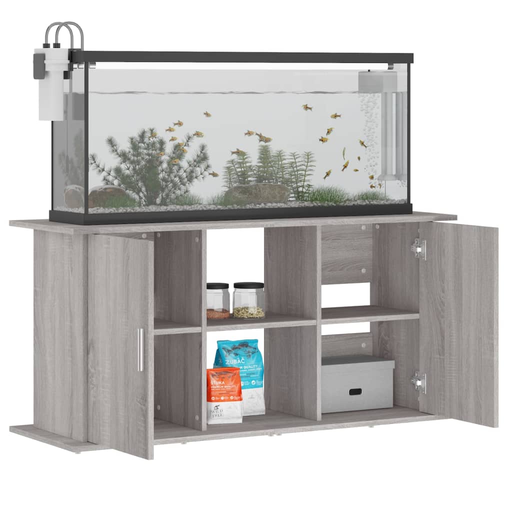 akvariebord 121x41x58 cm konstrueret træ grå sonoma-eg